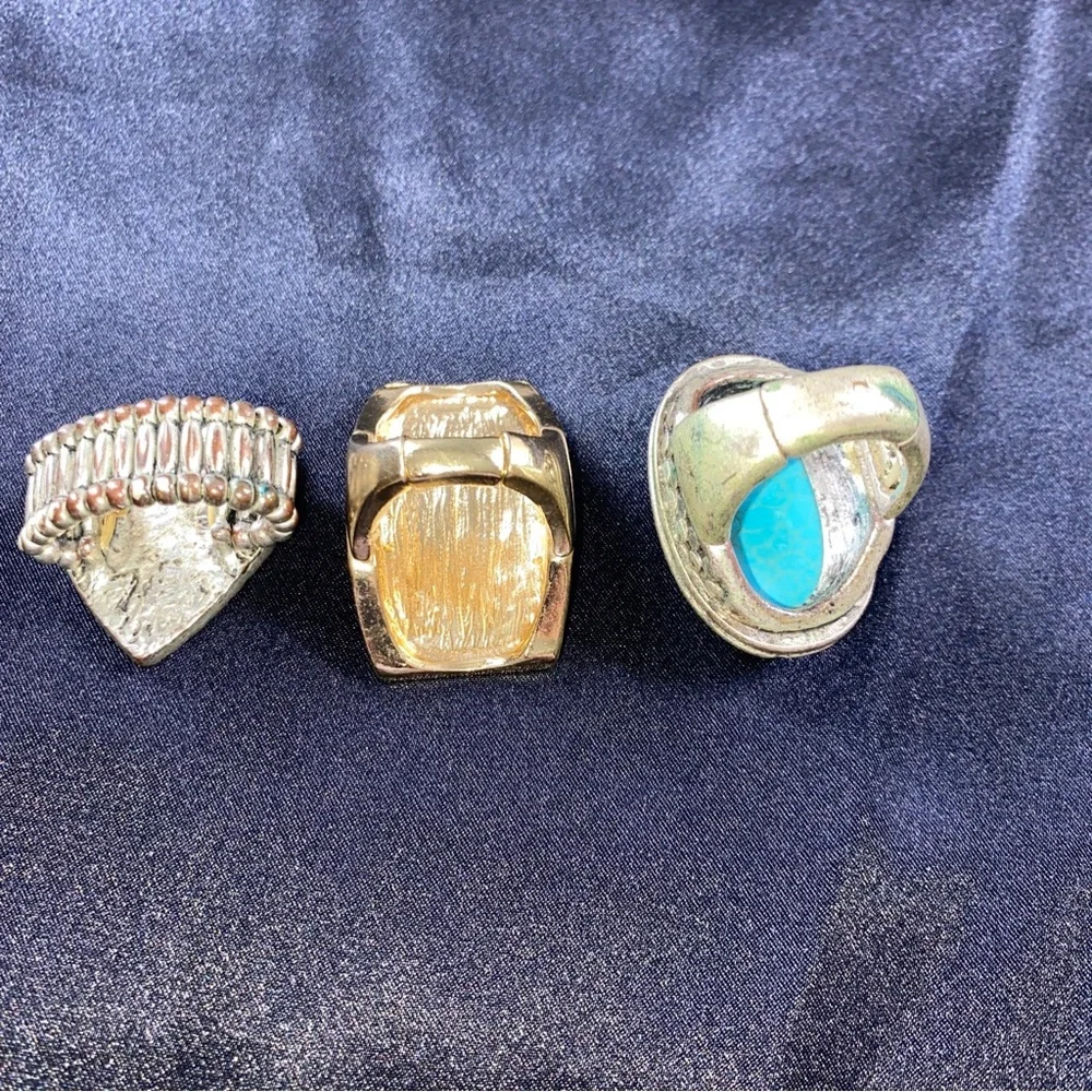 Vintage Silver & Gold Tone Stretch Ring - Sizer 7 Plus‎
